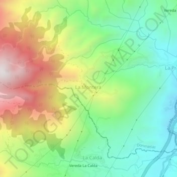 Mappa topografica La Montera, altitudine, rilievo