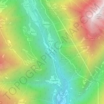 Mappa topografica Scilironi, altitudine, rilievo