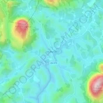 Mappa topografica São Manoel, altitudine, rilievo