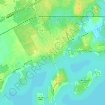 Mappa topografica Long Sault, altitudine, rilievo
