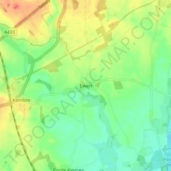 Mappa topografica Ewen, altitudine, rilievo