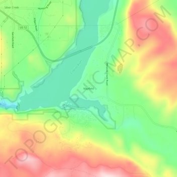 Mappa topografica Mayfield, altitudine, rilievo
