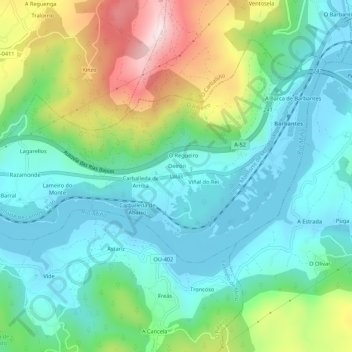 Mappa topografica Laias, altitudine, rilievo
