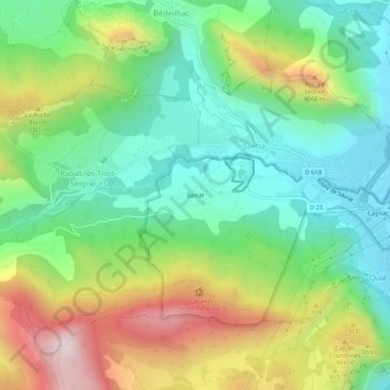 Mappa topografica Banat, altitudine, rilievo