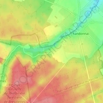 Mappa topografica Belle Perche, altitudine, rilievo