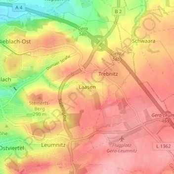 Mappa topografica Laasen, altitudine, rilievo