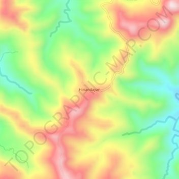 Mappa topografica Hinandayan, altitudine, rilievo
