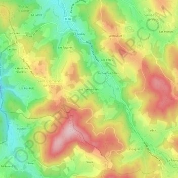 Mappa topografica Les Gonnachons, altitudine, rilievo