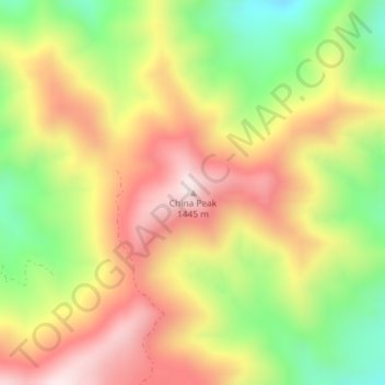 Mappa topografica China Peak, altitudine, rilievo