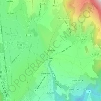 Mappa topografica Ser-Bouvet, altitudine, rilievo