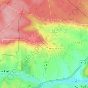 Mappa topografica La Sablonnière, altitudine, rilievo