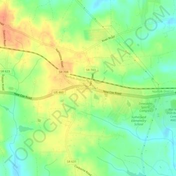 Mappa topografica Sutherland, altitudine, rilievo