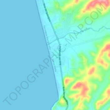 Mappa topografica Olón, altitudine, rilievo