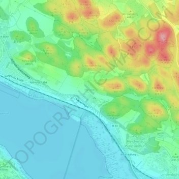 Mappa topografica Hegne, altitudine, rilievo