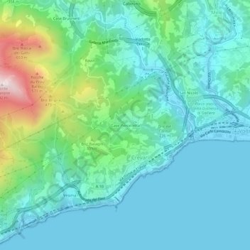Mappa topografica Case Porcelletta, altitudine, rilievo