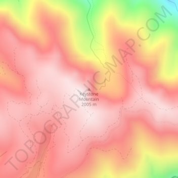 Mappa topografica Keystone Mountain, altitudine, rilievo