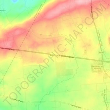 Mappa topografica Black Horse, altitudine, rilievo