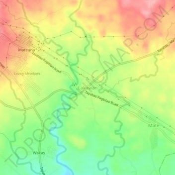Mappa topografica Lakawan, altitudine, rilievo