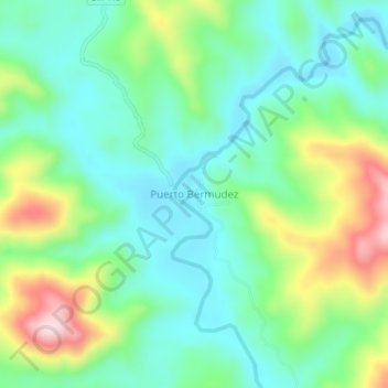 Mappa topografica Puerto Bermudez, altitudine, rilievo