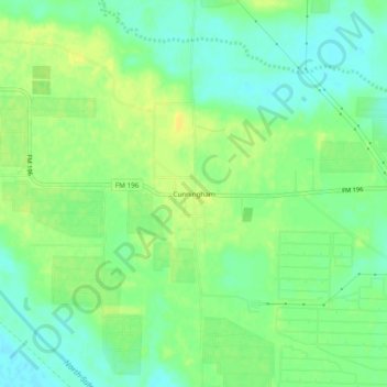 Mappa topografica Cunningham, altitudine, rilievo