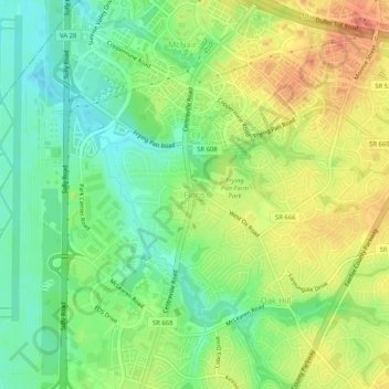 Mappa topografica Floris, altitudine, rilievo