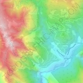 Mappa topografica Le Blaquet, altitudine, rilievo