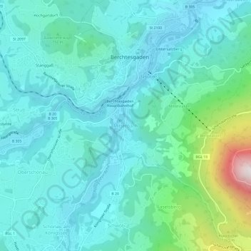 Mappa topografica Mitterbach, altitudine, rilievo