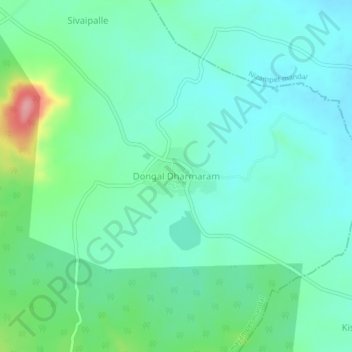 Mappa topografica Dongal Dharmaram, altitudine, rilievo