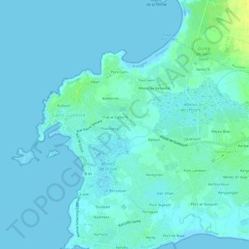 Mappa topografica Kerameil, altitudine, rilievo