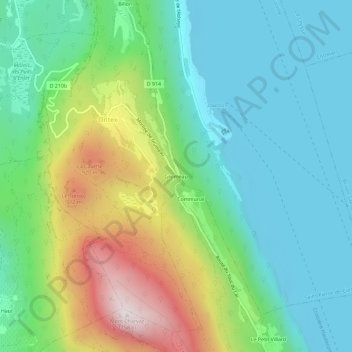 Mappa topografica Grumeau, altitudine, rilievo