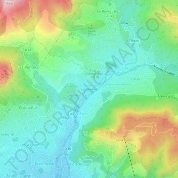 Mappa topografica Les Moulins, altitudine, rilievo