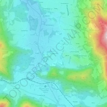 Mappa topografica Sandbichl, altitudine, rilievo