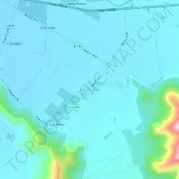Mappa topografica Las Peñas, altitudine, rilievo