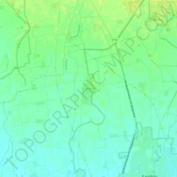 Mappa topografica Gradella, altitudine, rilievo