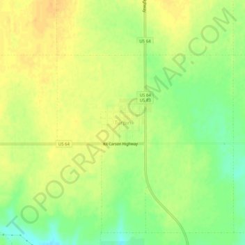 Mappa topografica Turpin, altitudine, rilievo