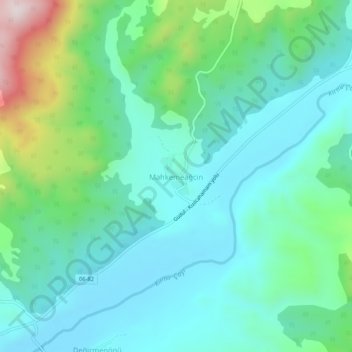 Mappa topografica Mahkemeağcin, altitudine, rilievo