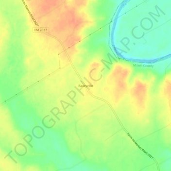 Mappa topografica Baileyville, altitudine, rilievo