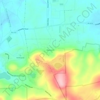 Mappa topografica Rexmont, altitudine, rilievo
