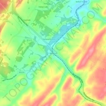 Mappa topografica McQuire, altitudine, rilievo
