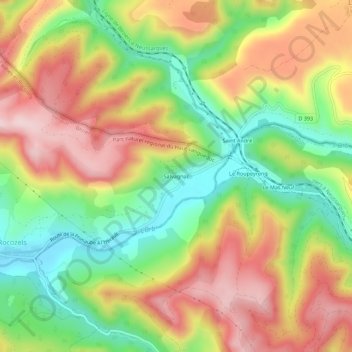 Mappa topografica Salvagnac, altitudine, rilievo