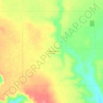 Mappa topografica Platte Colony, altitudine, rilievo