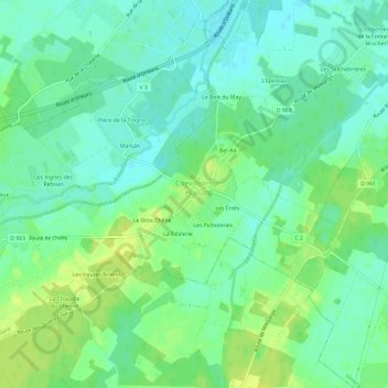 Mappa topografica Le Bourg, altitudine, rilievo