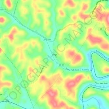 Mappa topografica Volga, altitudine, rilievo