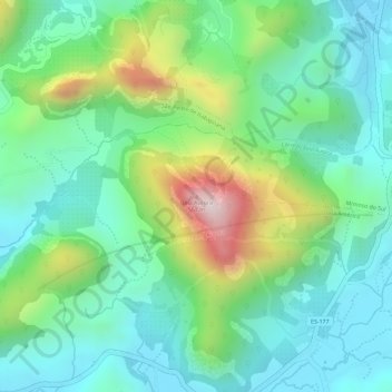 Mappa topografica Bela Aurora, altitudine, rilievo