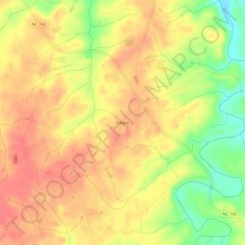 Mappa topografica Kikers, altitudine, rilievo
