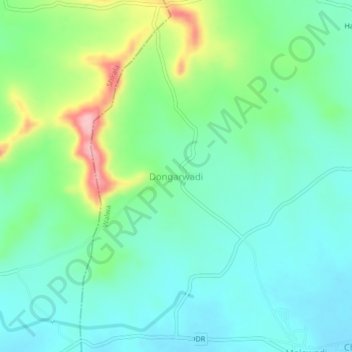 Mappa topografica Dongarwadi, altitudine, rilievo
