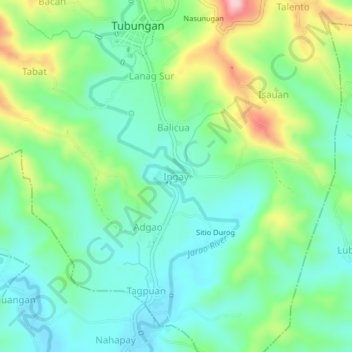Mappa topografica Ingay, altitudine, rilievo