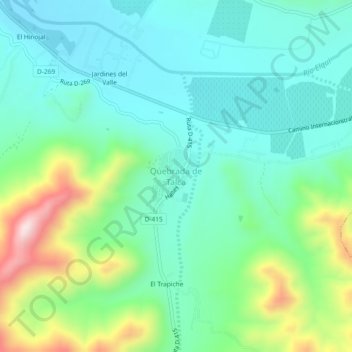 Mappa topografica Quebrada de Talca, altitudine, rilievo