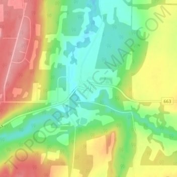 Mappa topografica Colinton, altitudine, rilievo
