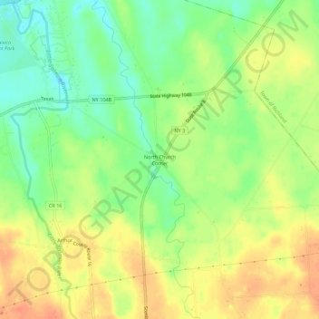 Mappa topografica North Church Corner, altitudine, rilievo